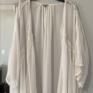 Long white cardigan